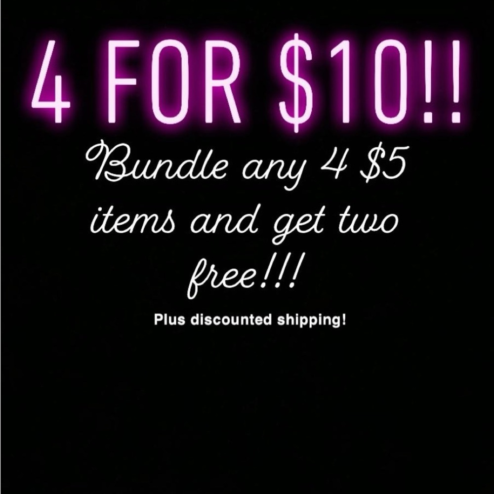 4 for 10 on $5 items!!